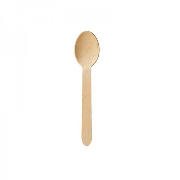 100 cuillères à dessert en bois biodégradables 11 cm